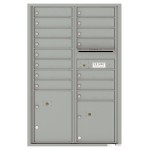 15 Tenant Doors with 2 Parcel Lockers and Outgoing Mail Compartment - 4C Wall Mount 13-High Mailboxes - 4C13D-15