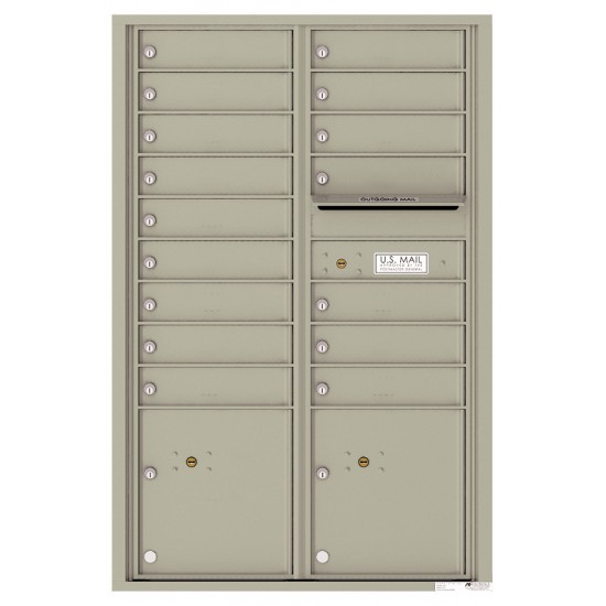 16 Tenant Doors with 2 Parcel Lockers and Outgoing Mail Compartment - 4C Wall Mount 13-High Mailboxes - 4C13D-16