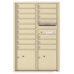 16 Tenant Doors with 2 Parcel Lockers and Outgoing Mail Compartment - 4C Wall Mount 13-High Mailboxes - 4C13D-16