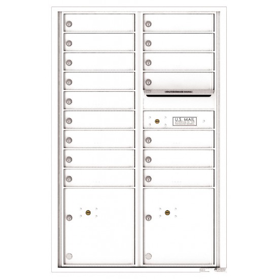 16 Tenant Doors with 2 Parcel Lockers and Outgoing Mail Compartment - 4C Wall Mount 13-High Mailboxes - 4C13D-16