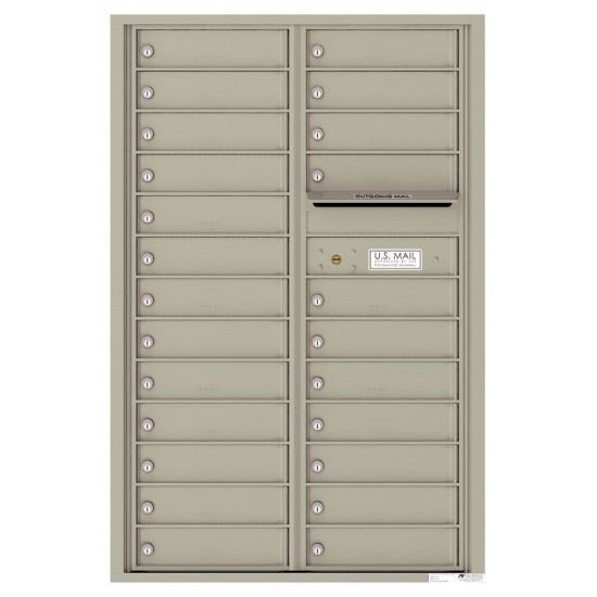 24 Tenant Doors and Outgoing Mail Compartment - 4C Wall Mount 13-High Mailboxes - 4C13D-24