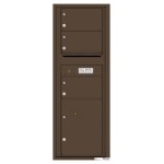 3 Oversized Tenant Doors with 1 Parcel Locker and Outgoing Mail Compartment - 4C Wall Mount 13-High Mailboxes - 4C13S-03