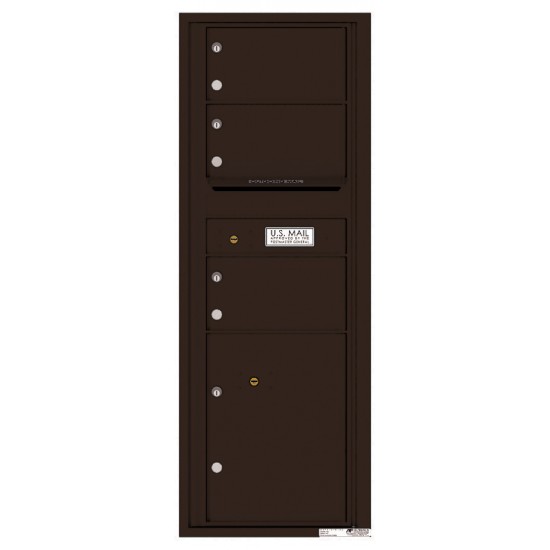 3 Oversized Tenant Doors with 1 Parcel Locker and Outgoing Mail Compartment - 4C Wall Mount 13-High Mailboxes - 4C13S-03