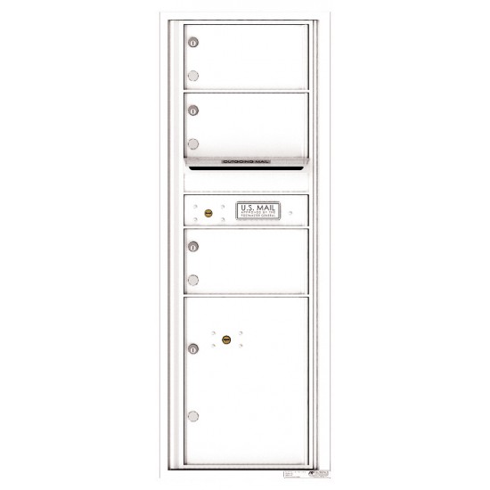 3 Oversized Tenant Doors with 1 Parcel Locker and Outgoing Mail Compartment - 4C Wall Mount 13-High Mailboxes - 4C13S-03