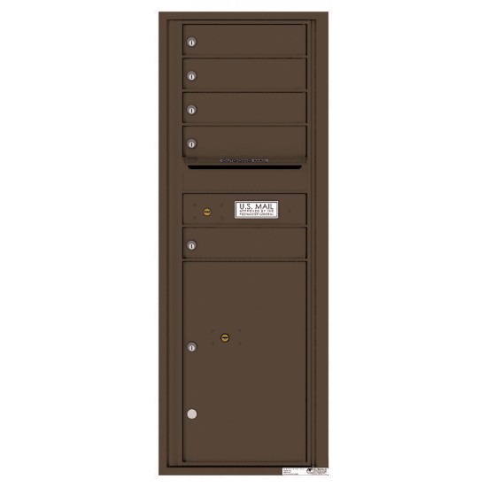 5 Tenant Doors with 1 Parcel Locker and Outgoing Mail Compartment - 4C Wall Mount 13-High Mailboxes - 4C13S-05