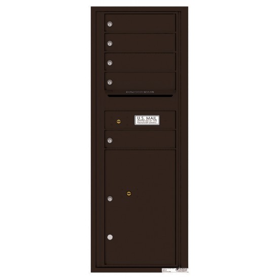 5 Tenant Doors with 1 Parcel Locker and Outgoing Mail Compartment - 4C Wall Mount 13-High Mailboxes - 4C13S-05