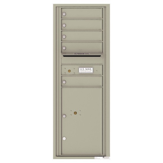 5 Tenant Doors with 1 Parcel Locker and Outgoing Mail Compartment - 4C Wall Mount 13-High Mailboxes - 4C13S-05