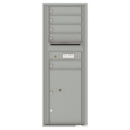 5 Tenant Doors with 1 Parcel Locker and Outgoing Mail Compartment - 4C Wall Mount 13-High Mailboxes - 4C13S-05