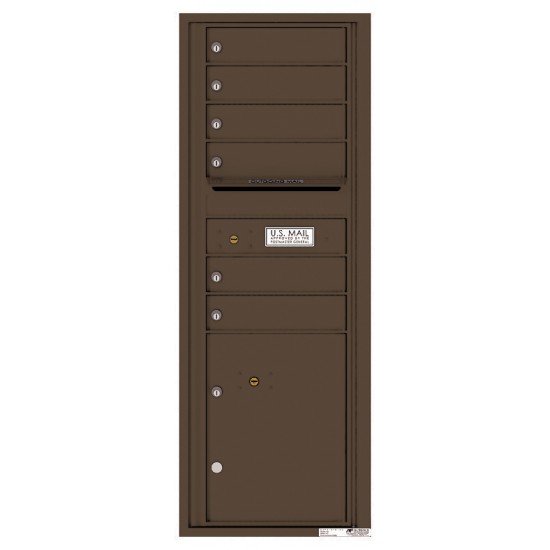 6 Tenant Doors with 1 Parcel Locker and Outgoing Mail Compartment - 4C Wall Mount 13-High Mailboxes - 4C13S-06