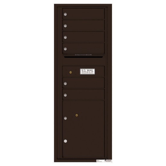 6 Tenant Doors with 1 Parcel Locker and Outgoing Mail Compartment - 4C Wall Mount 13-High Mailboxes - 4C13S-06