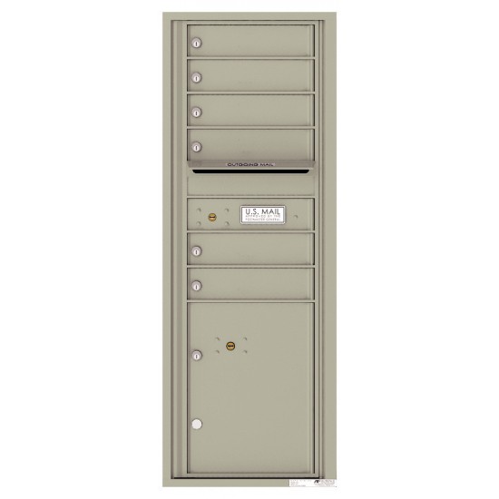 6 Tenant Doors with 1 Parcel Locker and Outgoing Mail Compartment - 4C Wall Mount 13-High Mailboxes - 4C13S-06