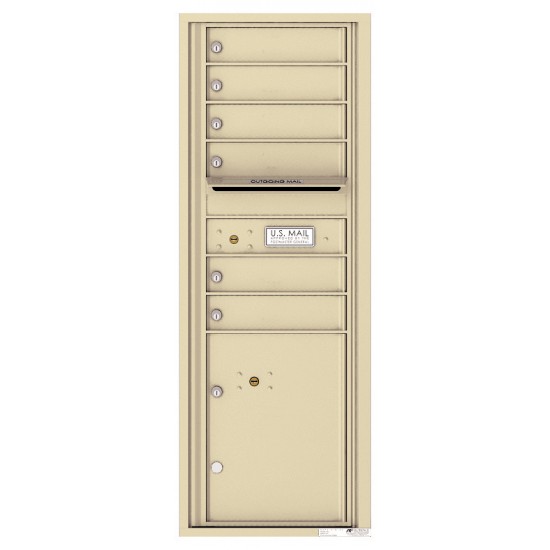 6 Tenant Doors with 1 Parcel Locker and Outgoing Mail Compartment - 4C Wall Mount 13-High Mailboxes - 4C13S-06