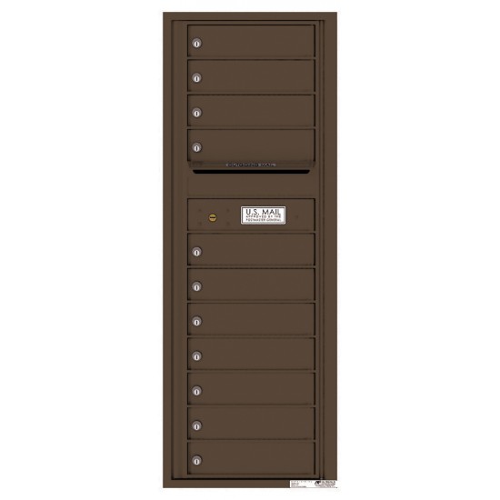 11 Tenant Doors with Outgoing Mail Compartment - 4C Wall Mount 13-High Mailboxes - 4C13S-11