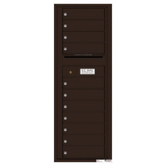 11 Tenant Doors with Outgoing Mail Compartment - 4C Wall Mount 13-High Mailboxes - 4C13S-11