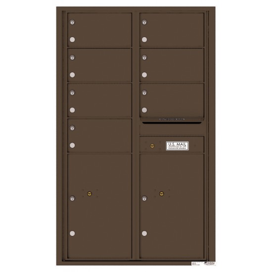 7 Oversized Tenant Doors with 2 Parcel Lockers and Outgoing Mail Compartment - 4C Wall Mount 14-High Mailboxes - 4C14D-07