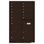 7 Oversized Tenant Doors with 2 Parcel Lockers and Outgoing Mail Compartment - 4C Wall Mount 14-High Mailboxes - 4C14D-07