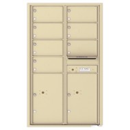 7 Oversized Tenant Doors with 2 Parcel Lockers and Outgoing Mail Compartment - 4C Wall Mount 14-High Mailboxes - 4C14D-07