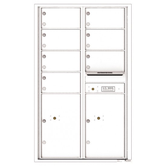 7 Oversized Tenant Doors with 2 Parcel Lockers and Outgoing Mail Compartment - 4C Wall Mount 14-High Mailboxes - 4C14D-07