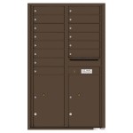 14 Tenant Doors with 2 Parcel Lockers and Outgoing Mail Compartment - 4C Wall Mount 14-High Mailboxes - 4C14D-14