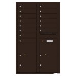 14 Tenant Doors with 2 Parcel Lockers and Outgoing Mail Compartment - 4C Wall Mount 14-High Mailboxes - 4C14D-14