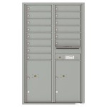 14 Tenant Doors with 2 Parcel Lockers and Outgoing Mail Compartment - 4C Wall Mount 14-High Mailboxes - 4C14D-14