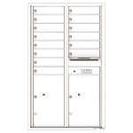 14 Tenant Doors with 2 Parcel Lockers and Outgoing Mail Compartment - 4C Wall Mount 14-High Mailboxes - 4C14D-14