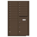 15 Tenant Doors with 2 Parcel Lockers and Outgoing Mail Compartment - 4C Wall Mount 14-High Mailboxes - 4C14D-15