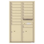 15 Tenant Doors with 2 Parcel Lockers and Outgoing Mail Compartment - 4C Wall Mount 14-High Mailboxes - 4C14D-15