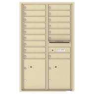 16 Tenant Doors with 2 Parcel Lockers and Outgoing Mail Compartment - 4C Wall Mount 14-High Mailboxes - 4C14D-16