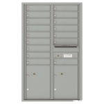 16 Tenant Doors with 2 Parcel Lockers and Outgoing Mail Compartment - 4C Wall Mount 14-High Mailboxes - 4C14D-16