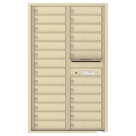 26 Tenant Doors and Outgoing Mail Compartment - 4C Wall Mount 14-High Mailboxes - 4C14D-26