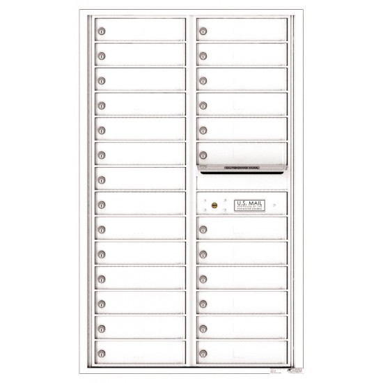 26 Tenant Doors and Outgoing Mail Compartment - 4C Wall Mount 14-High Mailboxes - 4C14D-26