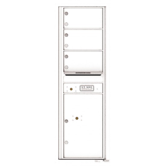 3 Oversized Tenant Doors with 1 Parcel Locker and Outgoing Mail Compartment - 4C Wall Mount 14-High Mailboxes - 4C14S-03