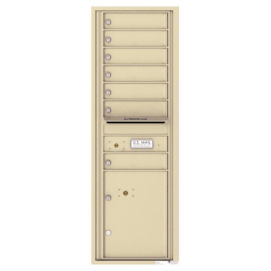 7 Tenant Doors with 1 Parcel Locker and Outgoing Mail Compartment - 4C Wall Mount 14-High Mailboxes - 4C14S-07