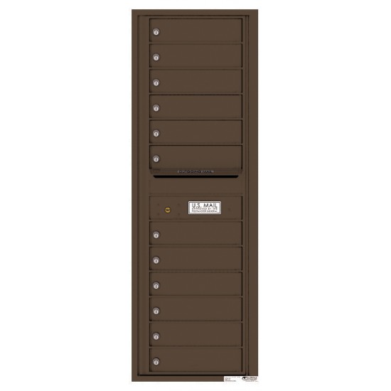 12 Tenant Doors with Outgoing Mail Compartment - 4C Wall Mount 14-High Mailboxes - 4C14S-12