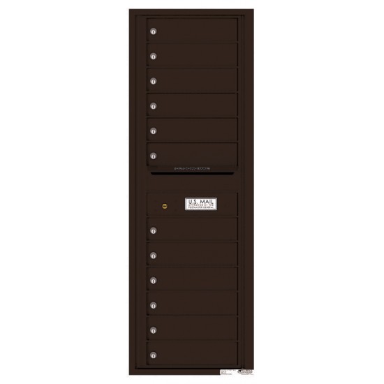 12 Tenant Doors with Outgoing Mail Compartment - 4C Wall Mount 14-High Mailboxes - 4C14S-12