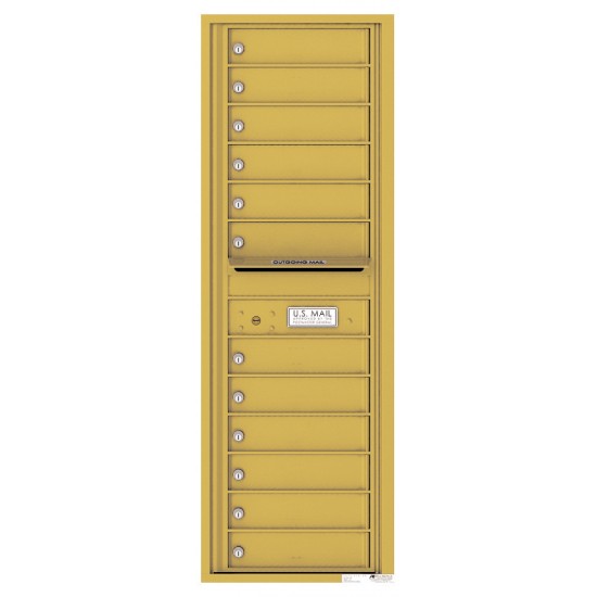 12 Tenant Doors with Outgoing Mail Compartment - 4C Wall Mount 14-High Mailboxes - 4C14S-12