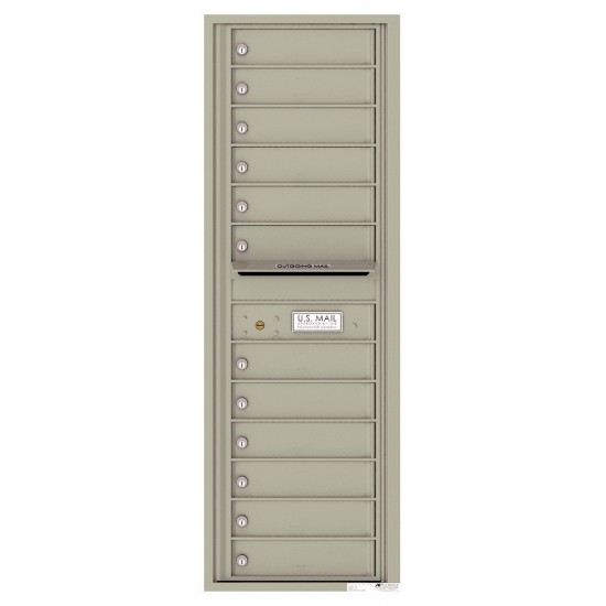 12 Tenant Doors with Outgoing Mail Compartment - 4C Wall Mount 14-High Mailboxes - 4C14S-12