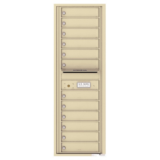 12 Tenant Doors with Outgoing Mail Compartment - 4C Wall Mount 14-High Mailboxes - 4C14S-12