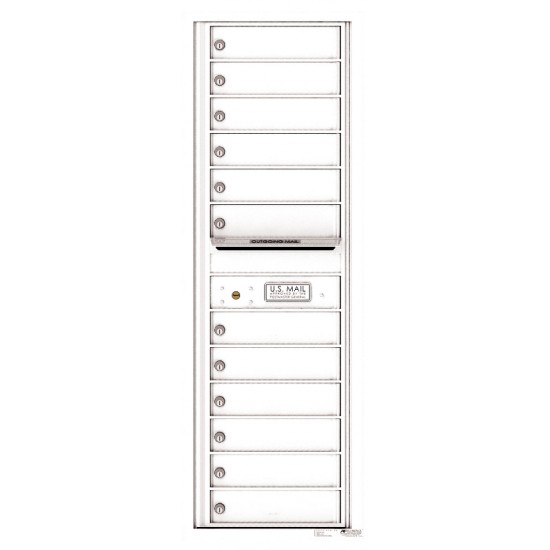 12 Tenant Doors with Outgoing Mail Compartment - 4C Wall Mount 14-High Mailboxes - 4C14S-12