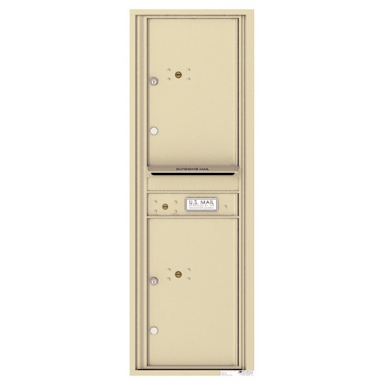 2 Parcel Doors with 1 Outgoing Mail Compartment Unit - 4C Wall Mount 14-High - 4C14S-2P