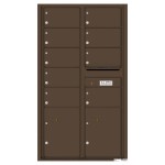 9 Oversized Tenant Doors with 2 Parcel Lockers and Outgoing Mail Compartment - 4C Wall Mount 15-High Mailboxes - 4C15D-09