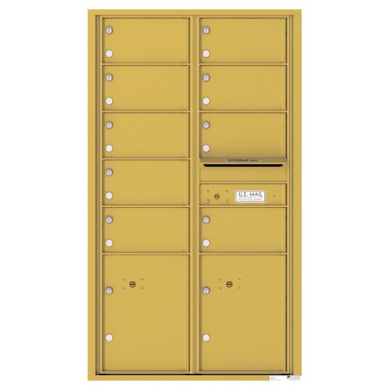 9 Oversized Tenant Doors with 2 Parcel Lockers and Outgoing Mail Compartment - 4C Wall Mount 15-High Mailboxes - 4C15D-09