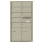 9 Oversized Tenant Doors with 2 Parcel Lockers and Outgoing Mail Compartment - 4C Wall Mount 15-High Mailboxes - 4C15D-09