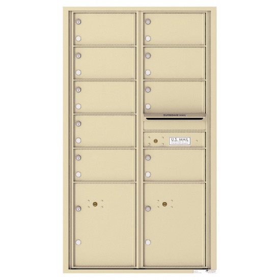 9 Oversized Tenant Doors with 2 Parcel Lockers and Outgoing Mail Compartment - 4C Wall Mount 15-High Mailboxes - 4C15D-09