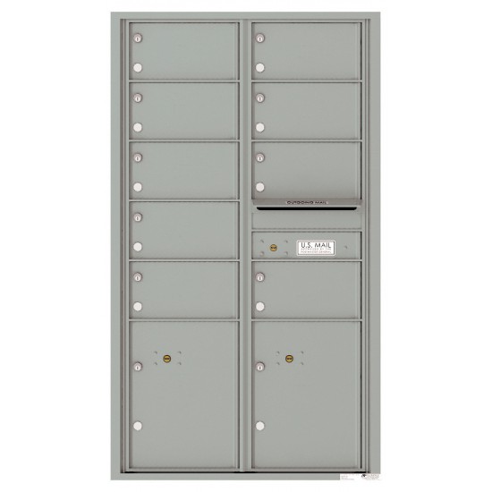 9 Oversized Tenant Doors with 2 Parcel Lockers and Outgoing Mail Compartment - 4C Wall Mount 15-High Mailboxes - 4C15D-09