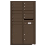 16 Tenant Doors with 2 Parcel Lockers and Outgoing Mail Compartment - 4C Wall Mount 15-High Mailboxes - 4C15D-16