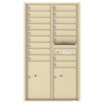 17 Tenant Doors with 2 Parcel Lockers and Outgoing Mail Compartment - 4C Wall Mount 15-High Mailboxes - 4C15D-17