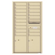 18 Tenant Doors with 2 Parcel Lockers and Outgoing Mail Compartment - 4C Wall Mount 15-High Mailboxes - 4C15D-18