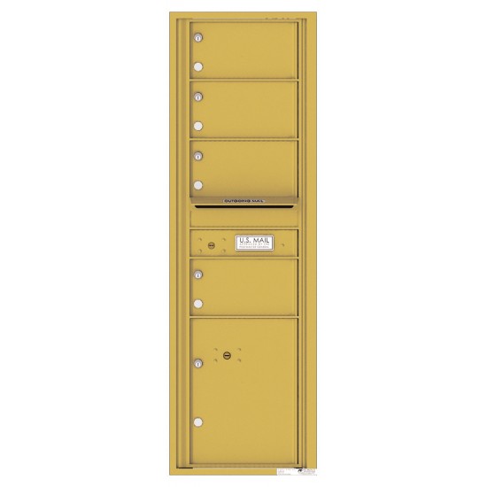 4 Oversized Tenant Doors with 1 Parcel Locker and Outgoing Mail Compartment - 4C Wall Mount 15-High Mailboxes - 4C15S-04